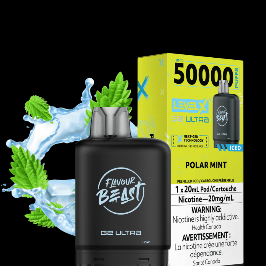 Level X G2 Ultra Flavour Beast Pod 50k-Polar Mint Iced Vapexcape Vape and Bong Shop Regina Saskatchewan
