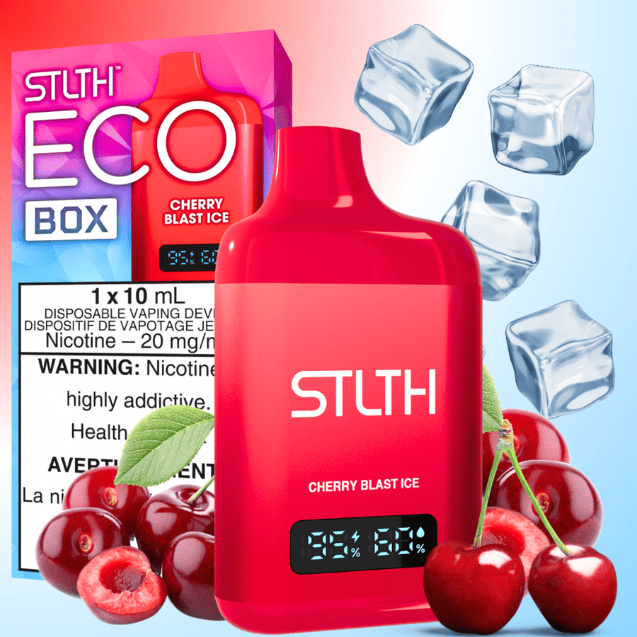 STLTH Eco Box Disposable Vape - Cherry Blast Ice 10mL / 20mg Vapexcape Vape and Bong Shop Regina Saskatchewan