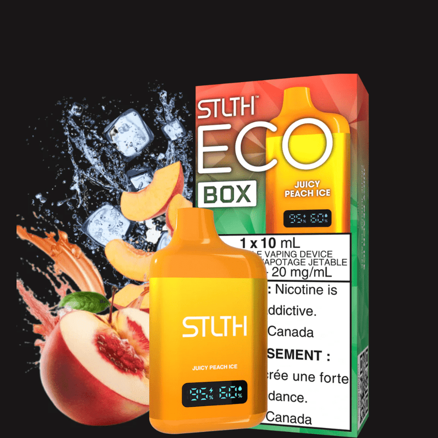STLTH Eco Box Disposable Vape - Juicy Peach Ice 10ml / 20mg Vapexcape Vape and Bong Shop Regina Saskatchewan