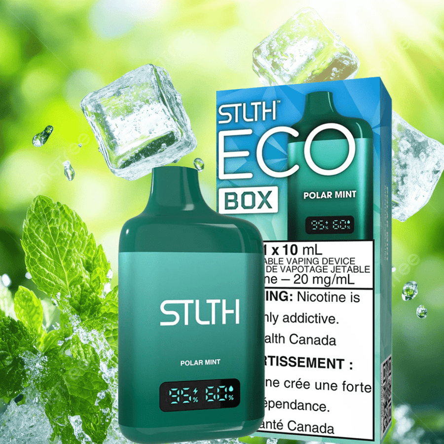 STLTH Eco Box Disposable Vape - Polar Mint 10mL / 20mg Vapexcape Vape and Bong Shop Regina Saskatchewan