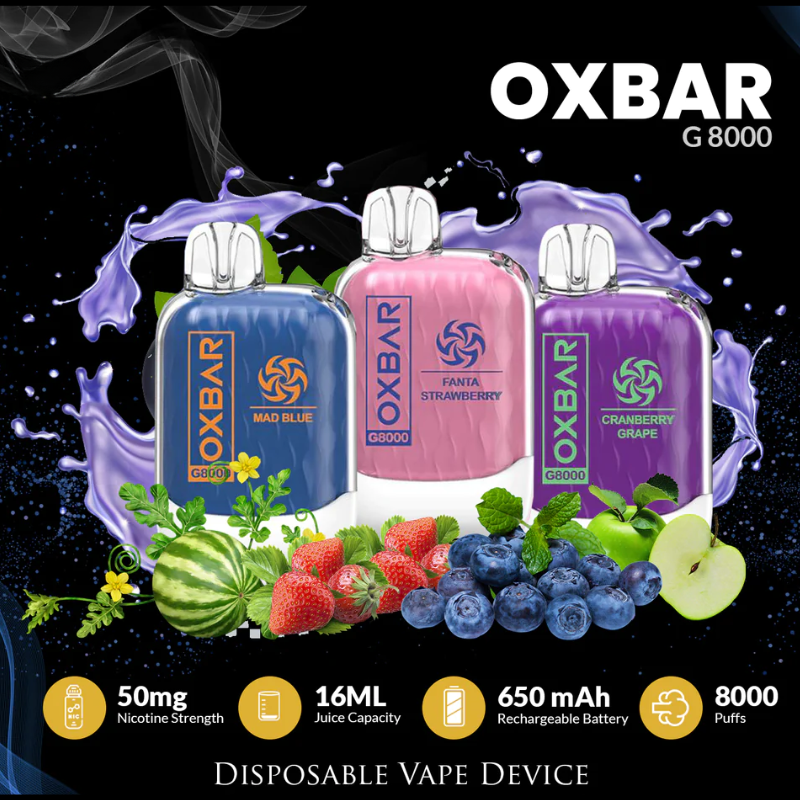Oxbar G8000 Disposable Vape sold in Canada at Vapexcape Regina Saskk