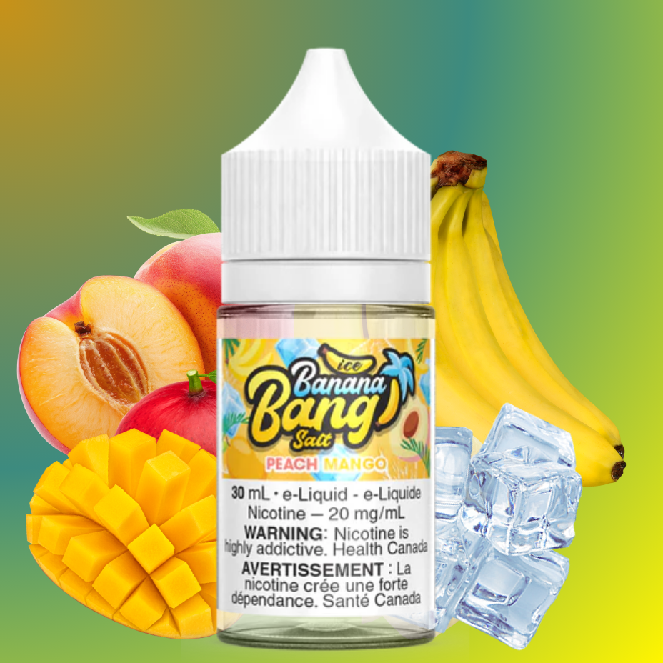 Banana Bang Salts 30mL / 20mg Peach Mango Ice Vape SuperStore Regina Canada