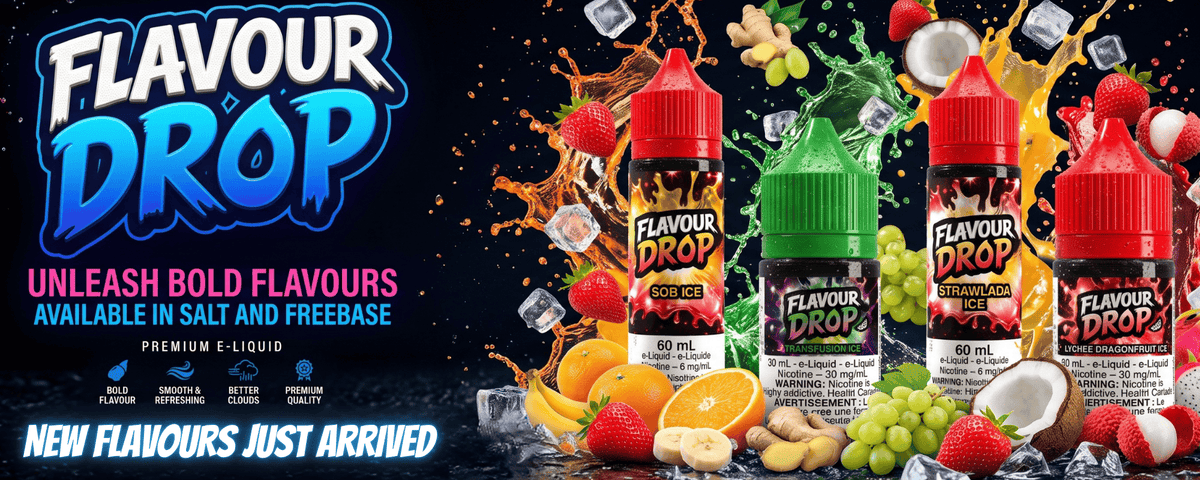 Buy Flavour Drop E-Liquid and Flavour Drop Salt Nic at VapeXcape Regina Vape SuperStore in Saskatchewan, Canada