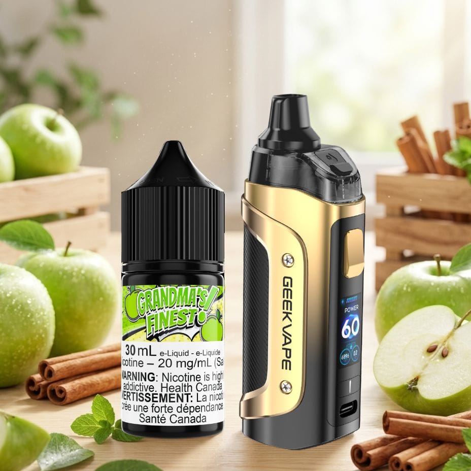 Geekvape Boost 3 Kit and Maverick Grandma's finest Salt E-Liquid Vape SuperStore regina Canada