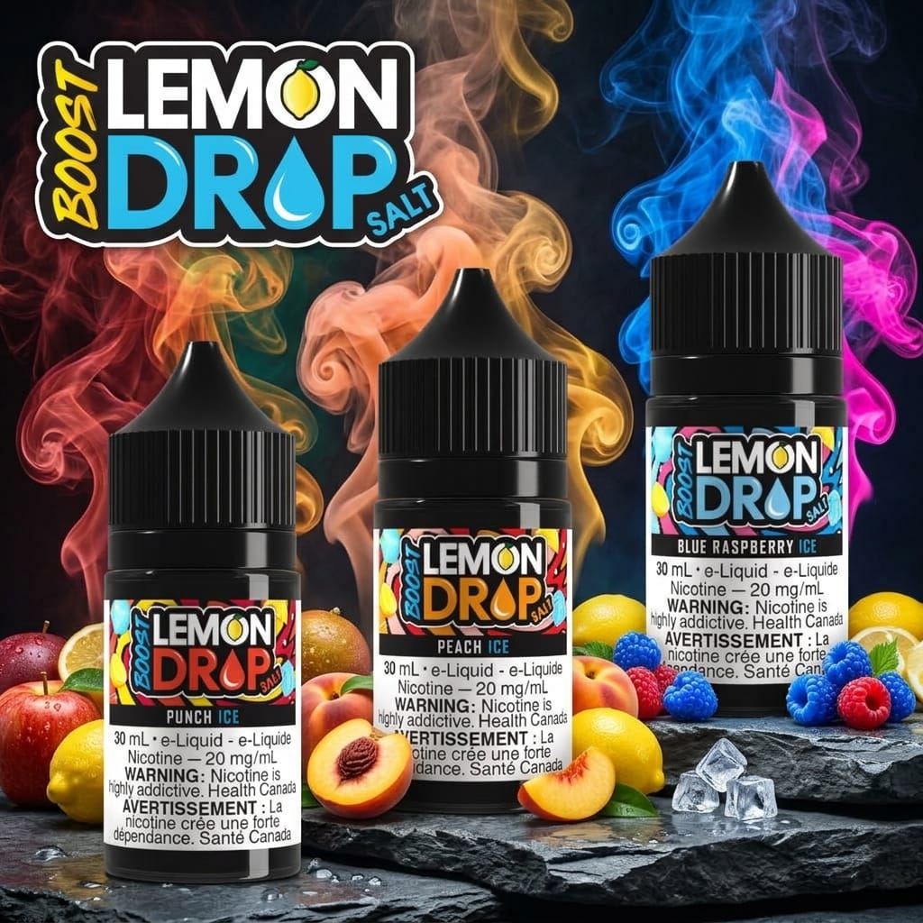 Lemon Drop Boost Salt Flavours 30mL 20mg Vape SuperStore Regina Canada