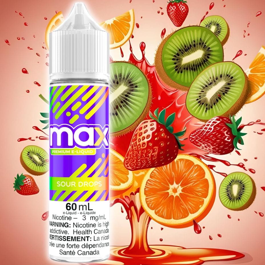 Max Sour Drops E-Liquid / 60ml / 3mg Vape SuperStore Saskatchewan Canada
