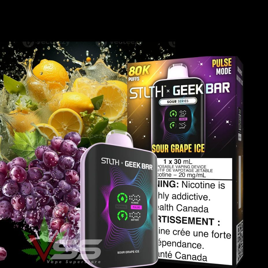STLTH x Geek Bar Disposable Vape 80000 Sour Grape Ice Vape SuperStore Saskatchewan Canada