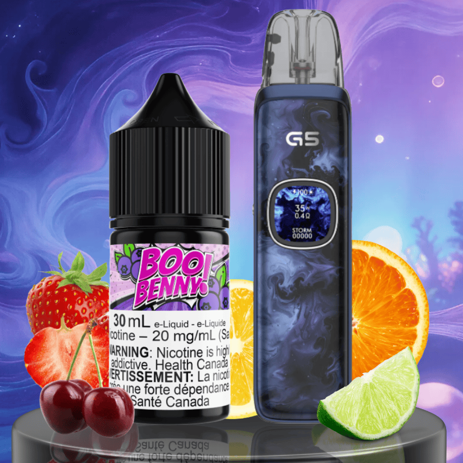 Uwell Caliburn G5 Pod Kit / Maverick Boo Benny Salt 30mL 20mg Vape SuperStore Regina Canada