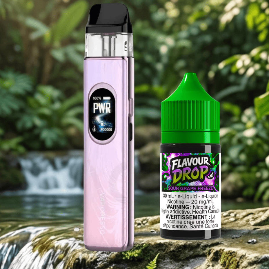 Vaporesso XROS 6 Pod Kit / Flavour Drop Salts Sour Grape Freeze Vape SuperStore Regina Canada