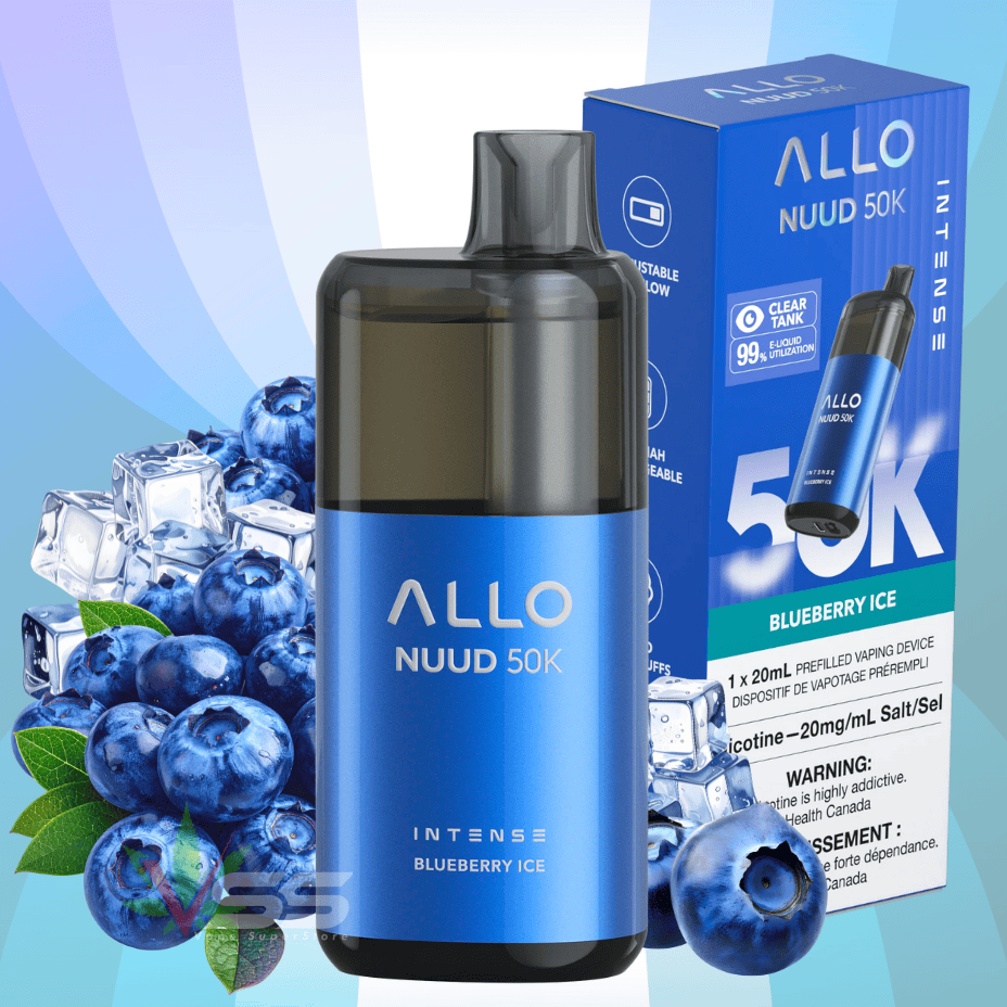 ALLO Nuud 50K Disposable Vape - Blueberry Ice Vape Superstore  Saskatchewan Canada