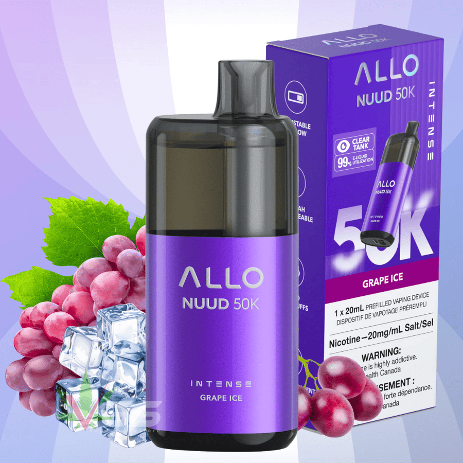 ALLO Nuud 50K Disposable Vape - Grape Ice Vape Superstore  Saskatchewan Canada