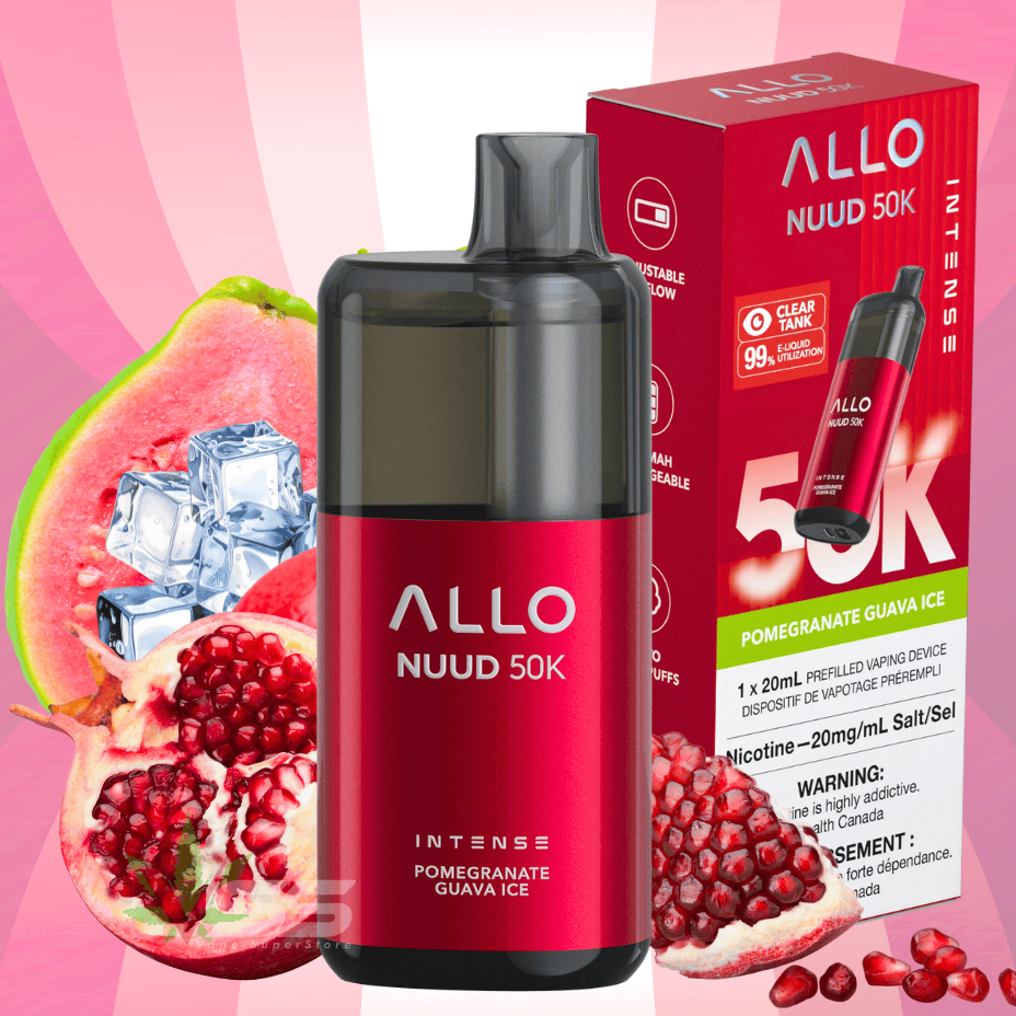 ALLO Nuud 50K Disposable Vape - Pomegranate Guava Ice Vape Superstore  Saskatchewan Canada