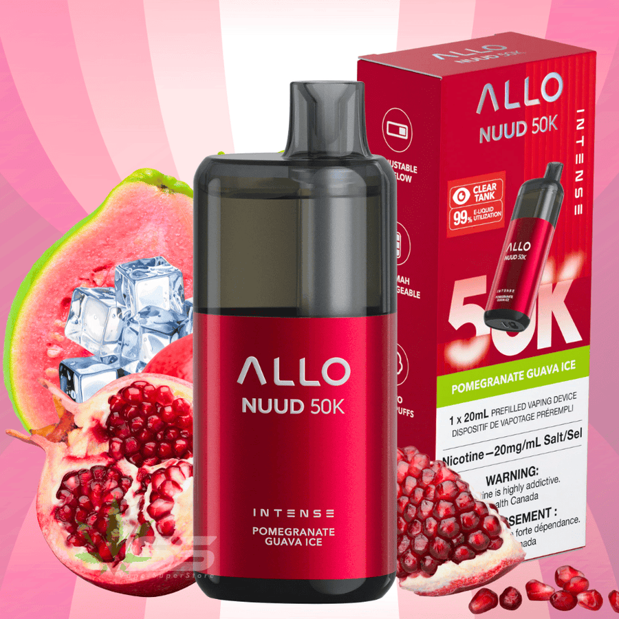 ALLO Nuud 50K Disposable Vape - Pomegranate Guava Ice Vape Superstore  Saskatchewan Canada