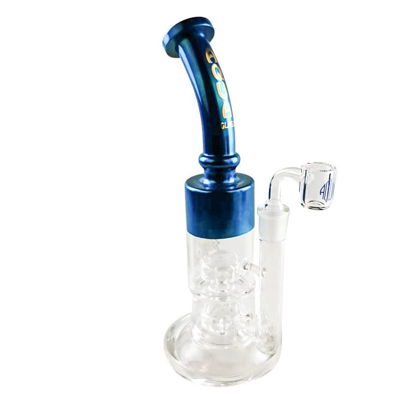 Aqua Glass Laid Back Chrome Dab Rig-12" Vapexcape Vape and Bong Shop Regina Saskatchewan