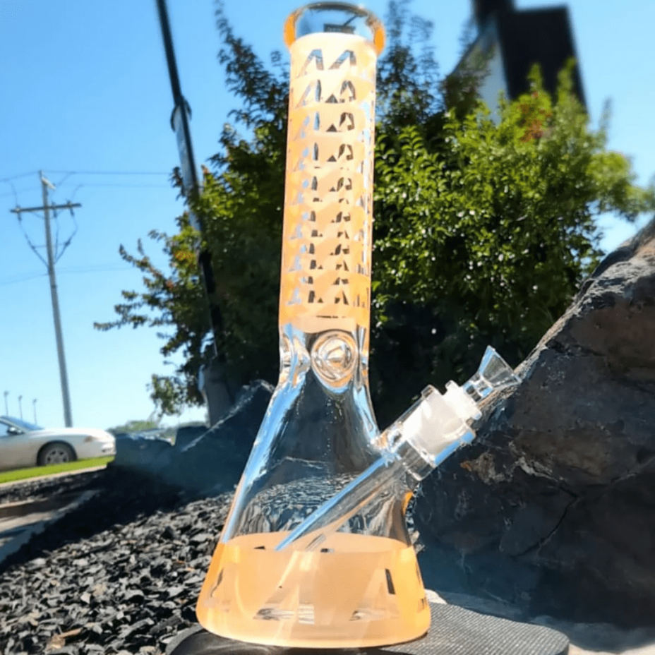 Arsenal 7mm Tangerine Spike Beaker Bong-14" Vape Superstore  Saskatchewan Canada
