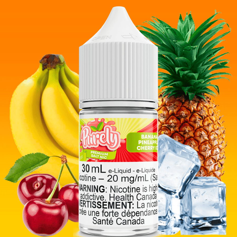 Banana Pineapple Cherry Ice Salt Nic by Purely E-Liquid Vapexcape Vape and Bong Shop Regina Saskatchewan