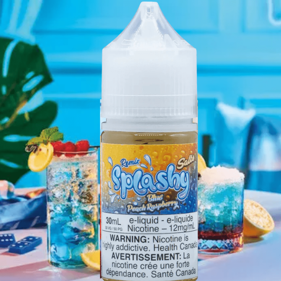 Blue Peach Raspberry Salts by Splashy E-Liquid Vapexcape Vape and Bong Shop Regina Saskatchewan