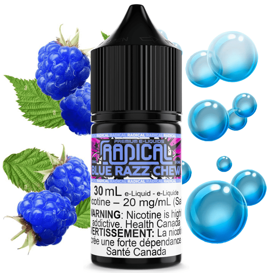 Blue Razz Chew Salt Nic by Radical E-liquid 30ml / 12mg Vapexcape Vape and Bong Shop Regina Saskatchewan