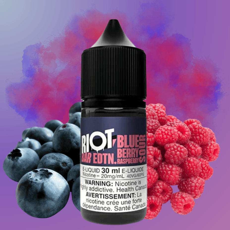 Blueberry Sour Raspberry Salt by Riot Bar 30ml / 10mg Vape Superstore  Saskatchewan Canada