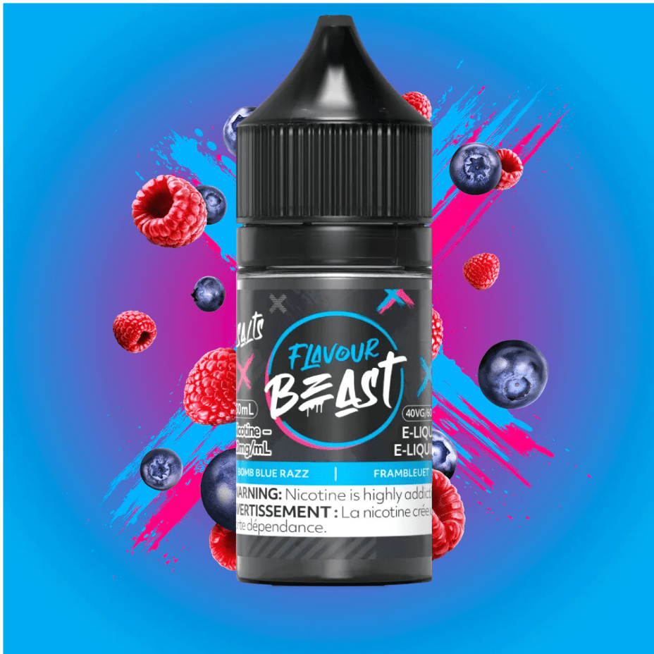 Bomb Blue Razz Salts by Flavour Beast E-Liquid 30ml / 20mg Vape Superstore  Saskatchewan Canada