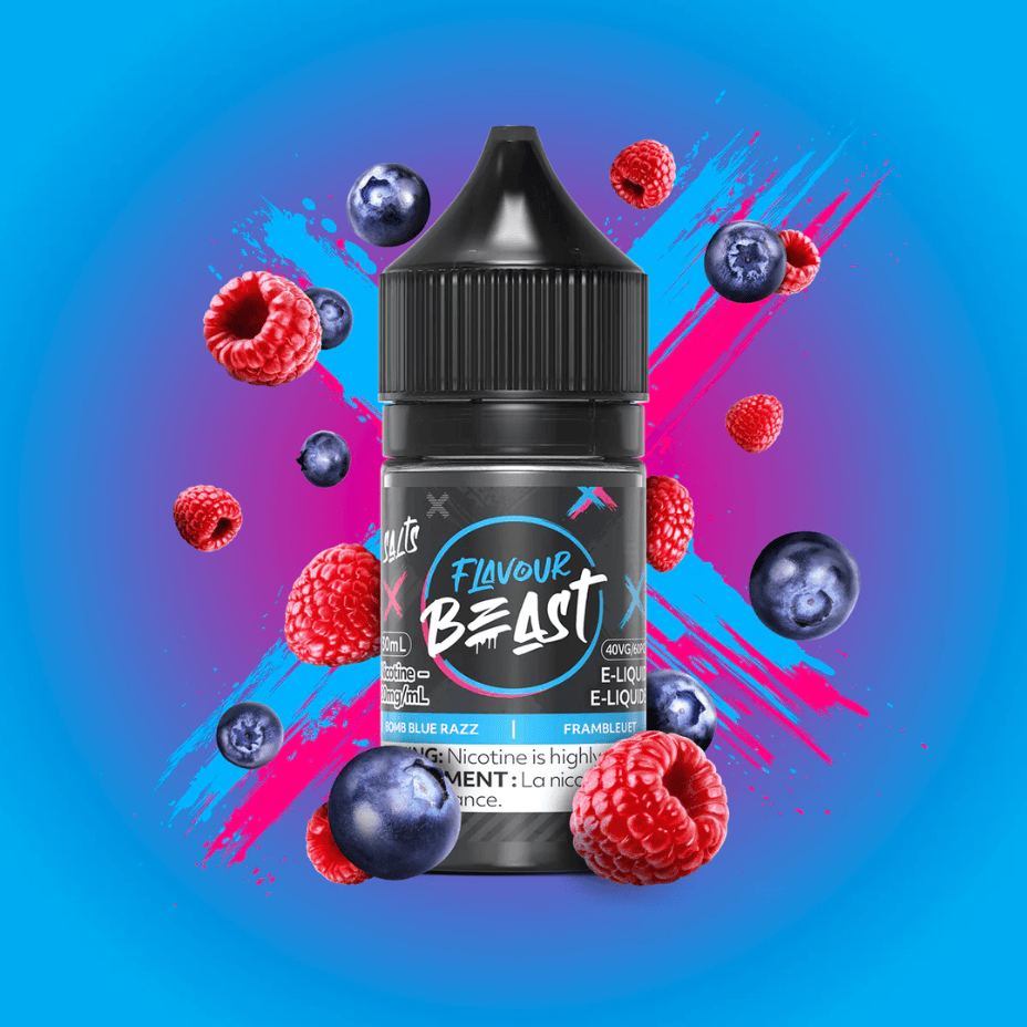 Bomb Blue Razz Salts by Flavour Beast E-Liquid 30ml / 20mg Vape Superstore  Saskatchewan Canada