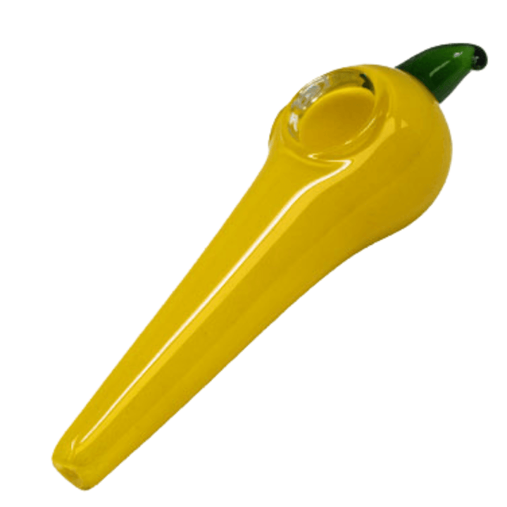 Cannatonik Chili Pepper Glass Hand Pipe 5" Yellow Vapexcape Vape and Bong Shop Regina Saskatchewan
