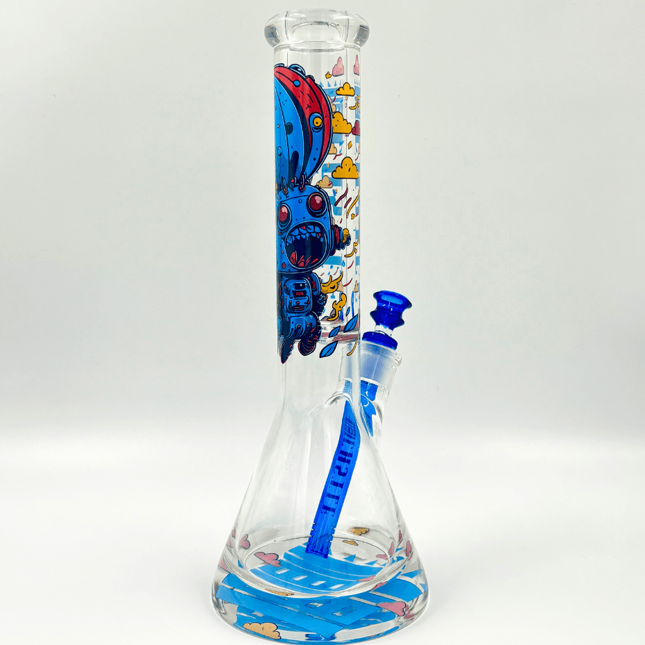 Castle Glassworks 15mm Robot Beaker 14" Vape Superstore  Saskatchewan Canada