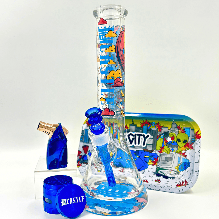 Castle Glassworks 15mm Robot Beaker 14" Vape Superstore  Saskatchewan Canada