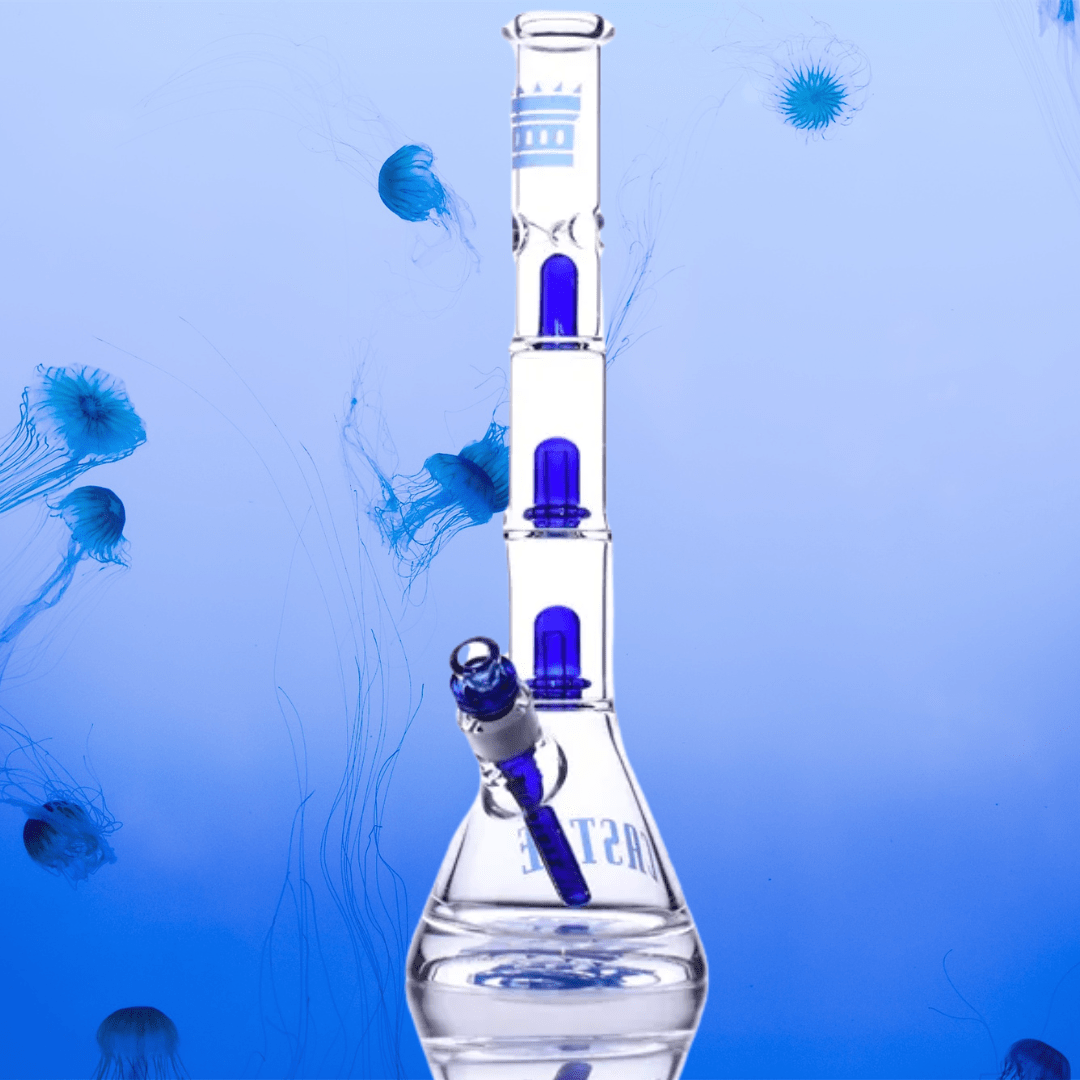 Castle Glassworks 17" Double Showerhead Beaker Vape Superstore  Saskatchewan Canada