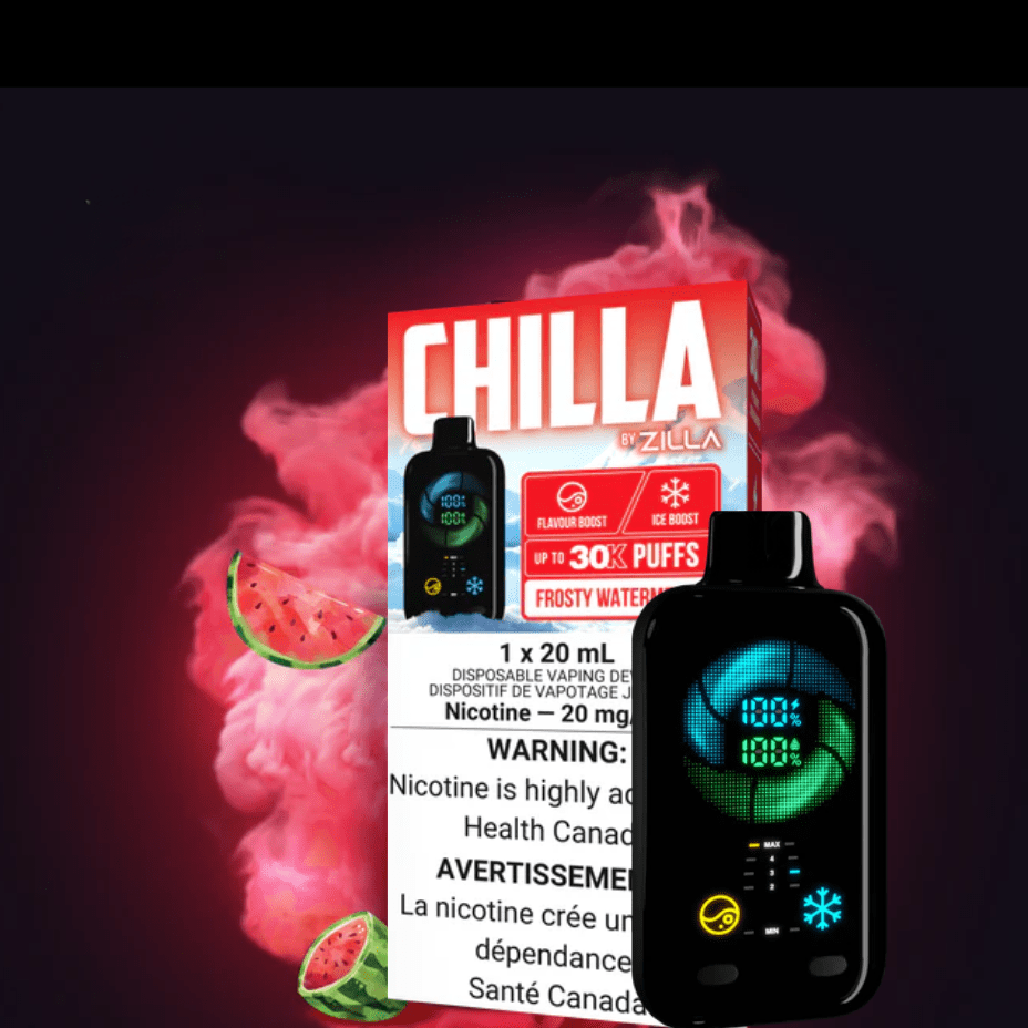 Chilla by Zilla 30k Disposable Vape-Frosty Watermelon 50000 Puff / 20mg Vape Superstore  Saskatchewan Canada