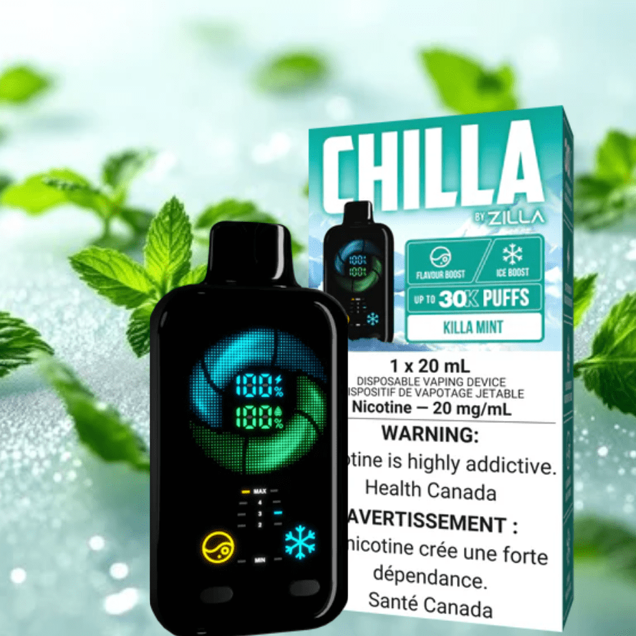 Chilla by Zilla 30k Disposable Vape-Killa Mint 50000 Puff / 20mg Vape Superstore  Saskatchewan Canada