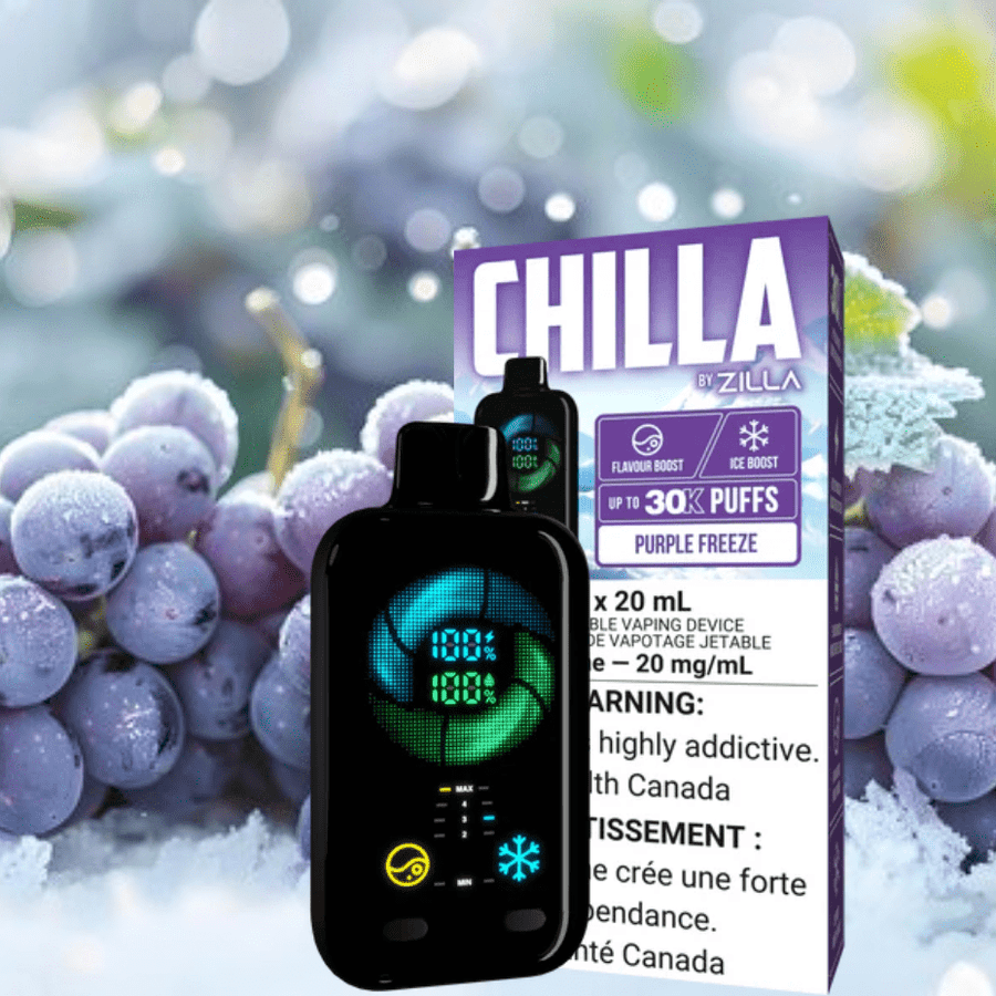 Chilla by Zilla 30k Disposable Vape-Purple Freeze 50000 Puff / 20mg Vape Superstore  Saskatchewan Canada