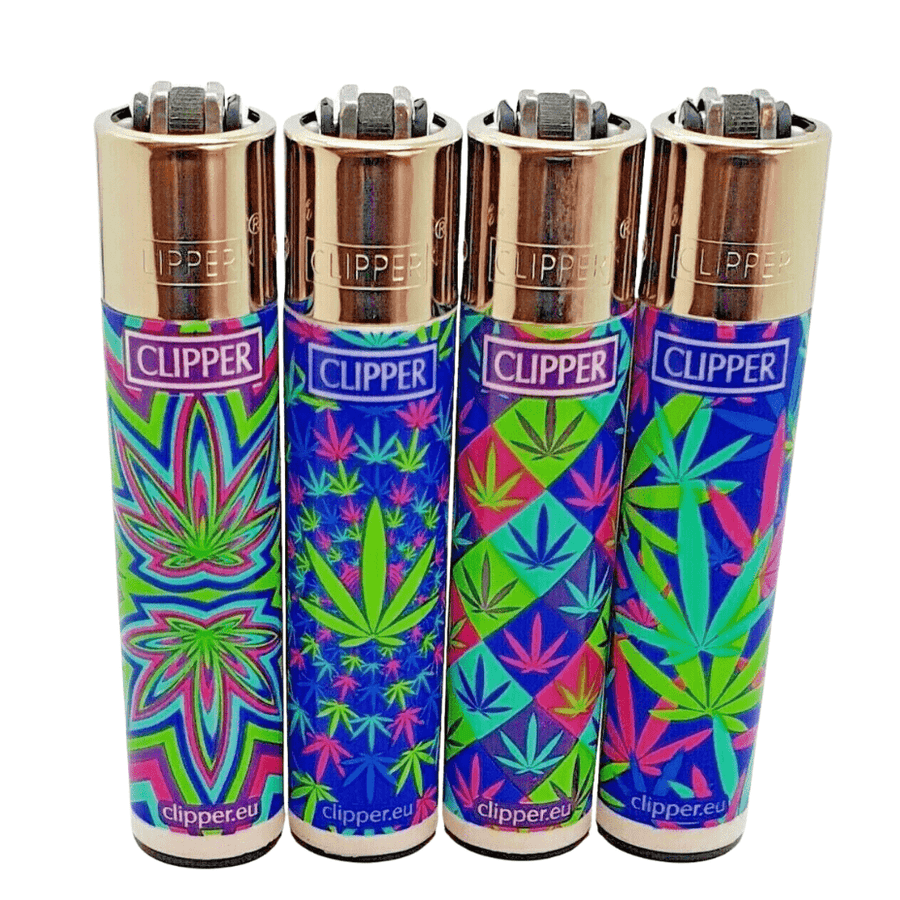 Clipper Torches & Lighters Assorted Clipper Lighters-Psychedelic Leaf Series Clipper Lighters-Psychedelic Leaf Series-VapeXcape Regina Vape & Bong