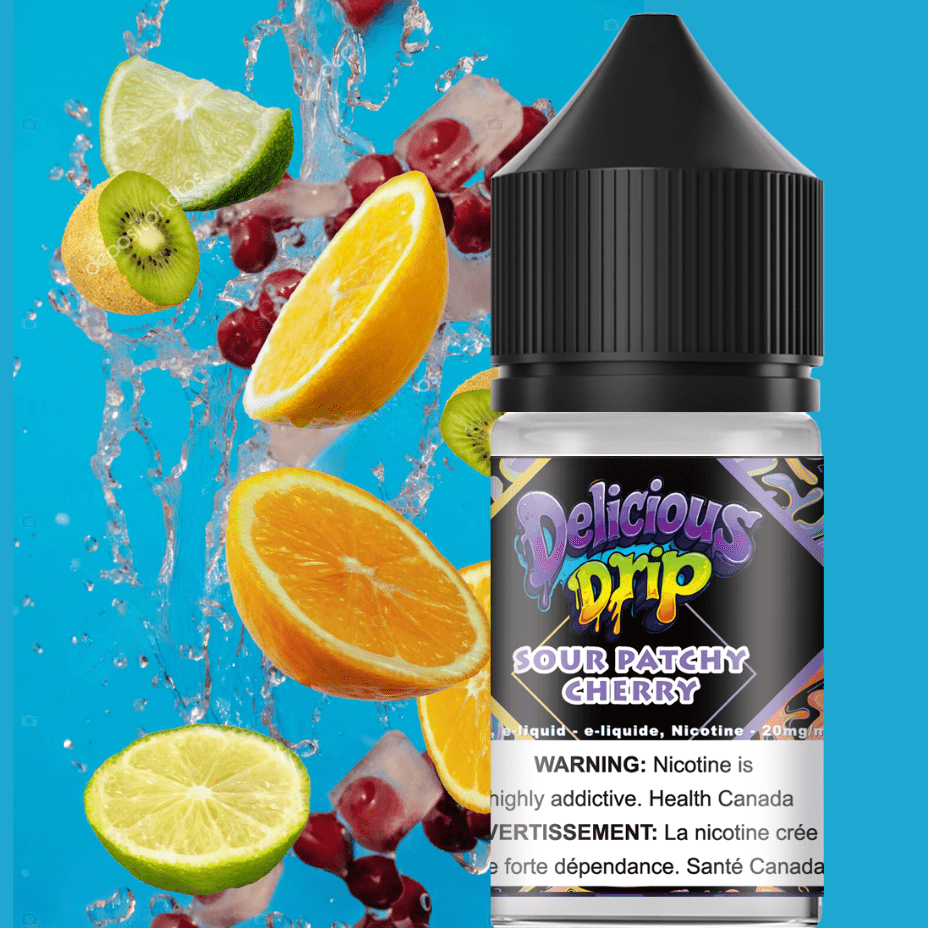 Delicious Drip Salt-Sour Patchy Cherry in Regina Canada Vapexcape Vape  SuperStore-Vape & Bong Shop