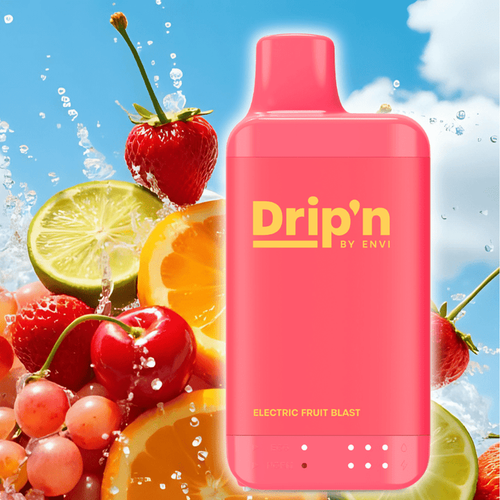 Drip'n by Envi 16K Disposable Vape - Electric Fruit Blast 8ml / 16000 Puffs / 20mg Vape Superstore  Saskatchewan Canada