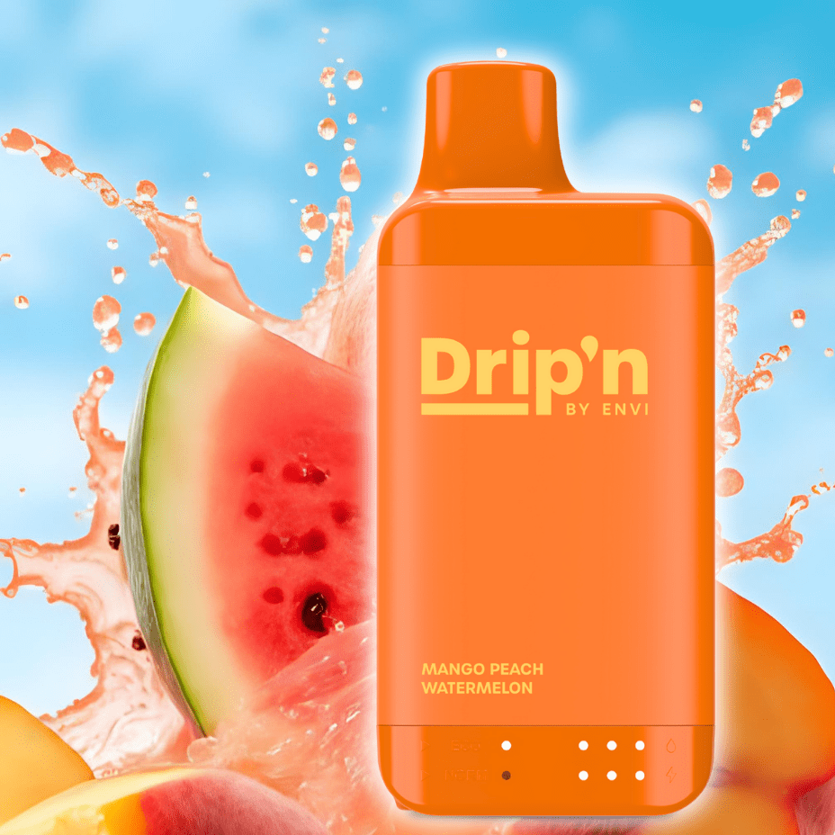 Drip'n by Envi 16K Disposable Vape - Mango Peach Watermelon 20mg / 8mL / 16000 Puffs Vape Superstore  Saskatchewan Canada