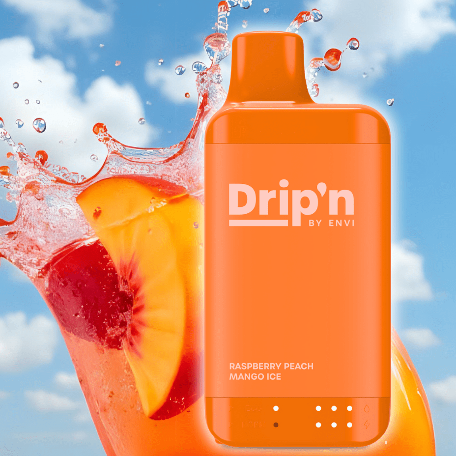 Drip'n by Envi 16K Disposable Vape - Raspberry Peach Mango Ice 8ml / 16000 Puffs / 20mg Vape Superstore  Saskatchewan Canada