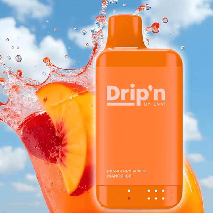 Drip'n by Envi 16K Disposable Vape - Raspberry Peach Mango Ice 8ml / 16000 Puffs / 20mg Vape Superstore  Saskatchewan Canada