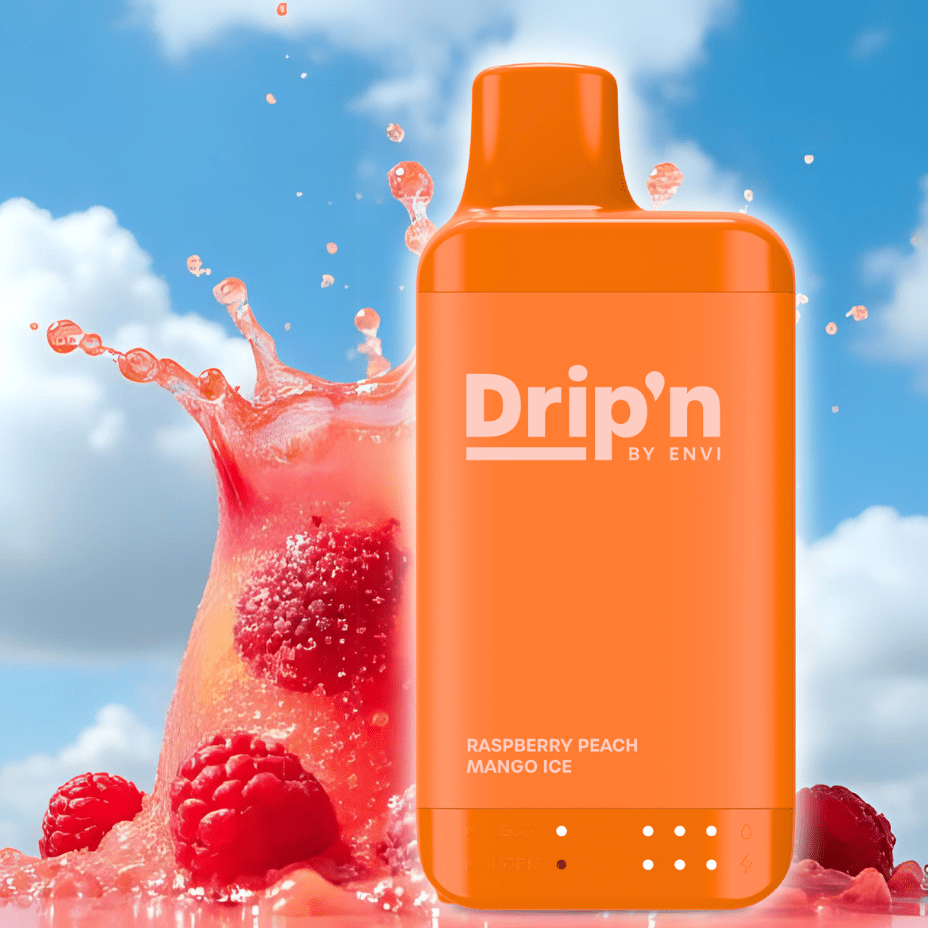 Drip'n by Envi 16K Disposable Vape - Raspberry Peach Mango Ice 8ml / 16000 Puffs / 20mg Vape Superstore  Saskatchewan Canada