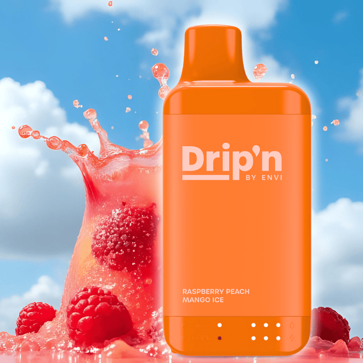Drip'n by Envi 16K Disposable Vape - Raspberry Peach Mango Ice 8ml / 16000 Puffs / 20mg Vape Superstore  Saskatchewan Canada