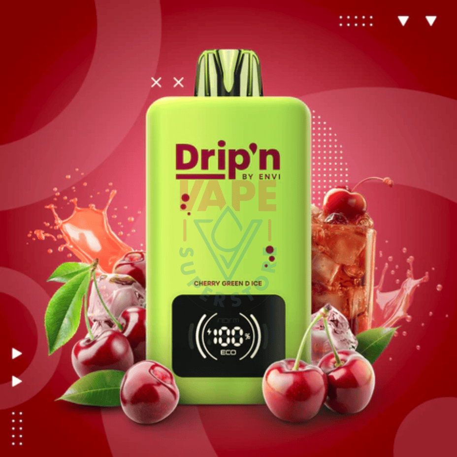 Drip'n by Envi 70K Disposable Vape - Cherry Green D Ice Vape Superstore  Saskatchewan Canada