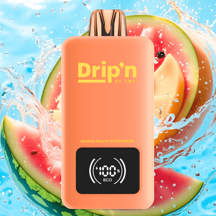 Drip'n by Envi 70K Disposable Vape - Mango Peach Watermelon 26mL / 70000 Puffs / 20mg Vapexcape Vape and Bong Shop Regina Saskatchewan