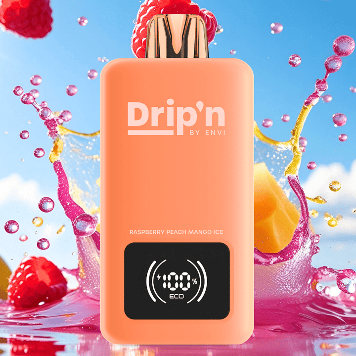 Drip'n by Envi 70K Disposable Vape - Raspberry Peach Mango Ice 26mL / 70000 Puffs / 20mg Vape Superstore  Saskatchewan Canada