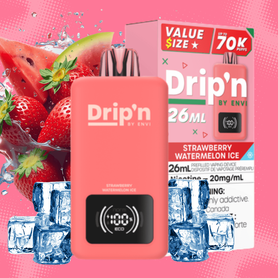 Drip'n by Envi 70K Disposable Vape - Strawberry Watermelon Ice Vape Superstore  Saskatchewan Canada