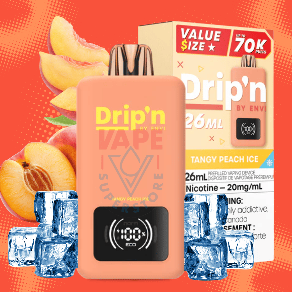 Drip'n by Envi 70K Disposable Vape - Tangy Peach Ice Vape Superstore  Saskatchewan Canada