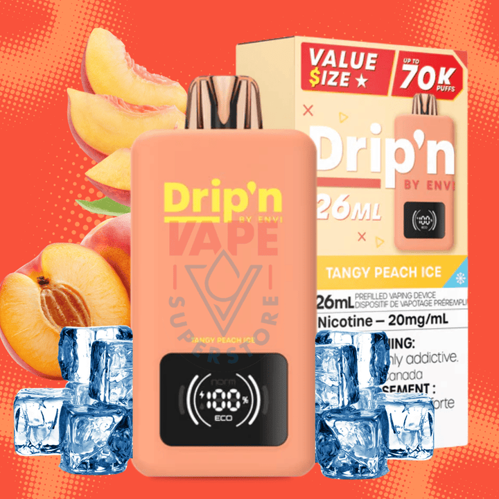 Drip'n by Envi 70K Disposable Vape - Tangy Peach Ice Vape Superstore  Saskatchewan Canada