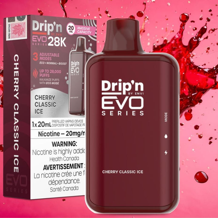 Drip'n by Envi EVO 28k Disposable Vape-Cherry Classic 28000 Puffs / 20mg Vape Superstore  Saskatchewan Canada