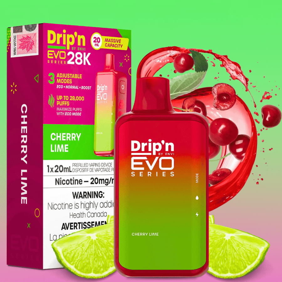 Drip'n by Envi EVO 28k Disposable Vape-Cherry Lime 28000 Puffs / 20mg Vape Superstore  Saskatchewan Canada