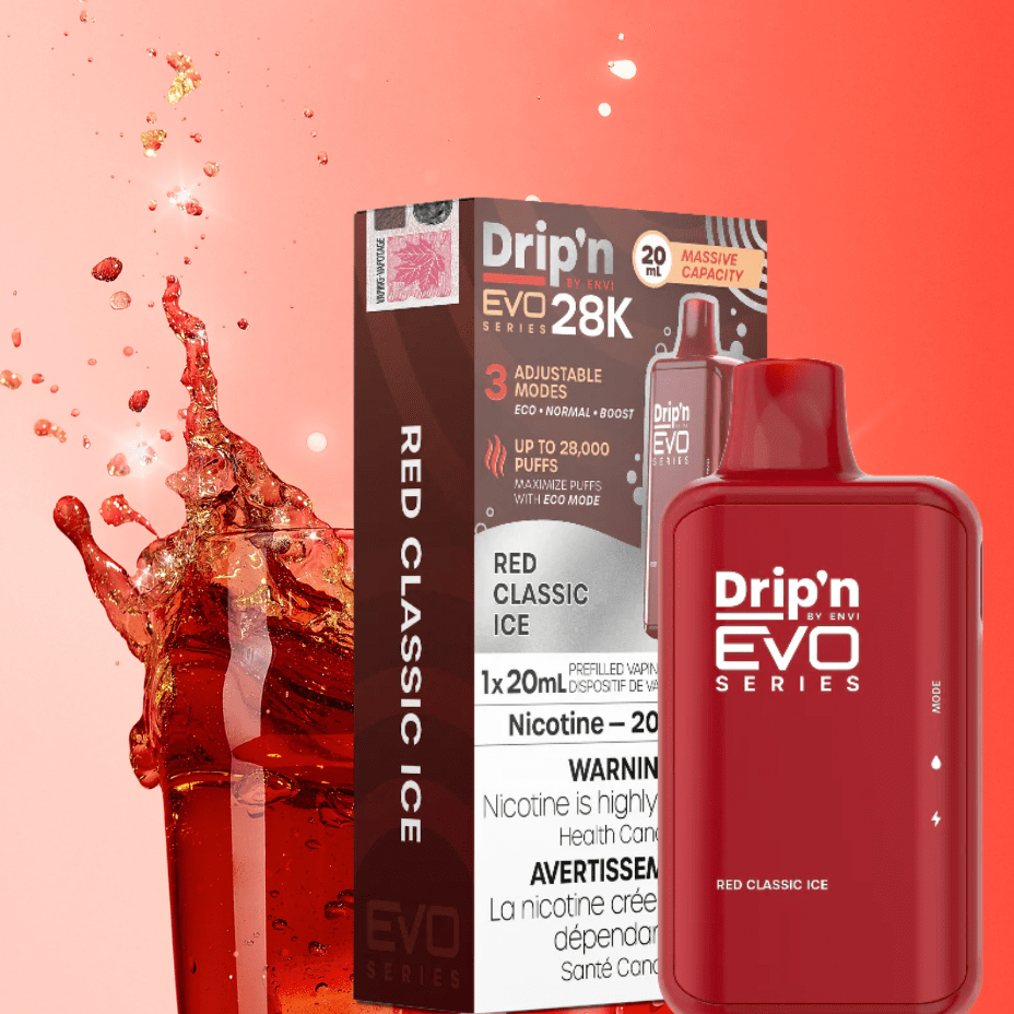 Drip'n by Envi EVO 28k Disposable Vape-Red Classic Ice Vape Superstore  Saskatchewan Canada