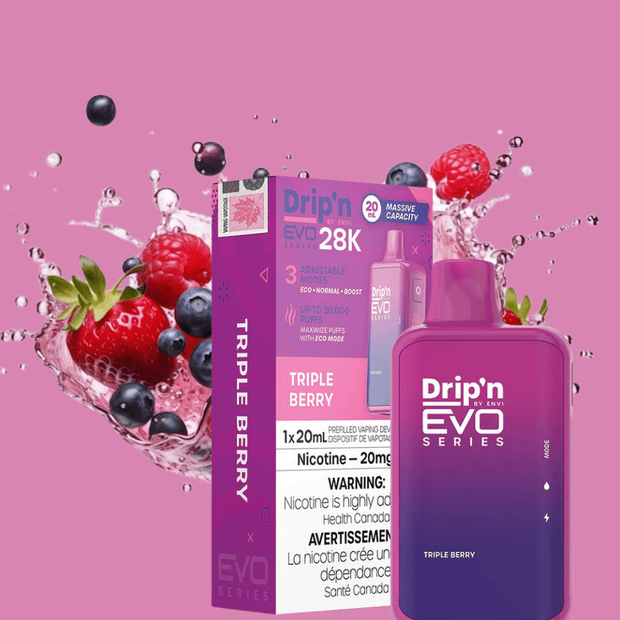 Drip'n by Envi EVO 28k Disposable Vape-Triple Berry 28000 Puffs / 20mg Vape Superstore  Saskatchewan Canada